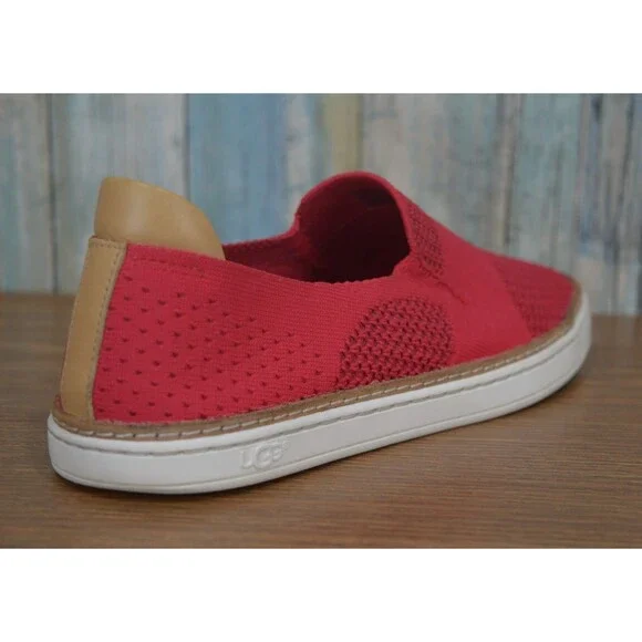 UGG Sammy Chevron Sneakers Women's 9 Red Slip On Knit Walking Shoes 1016758 - Picture 6 of 11